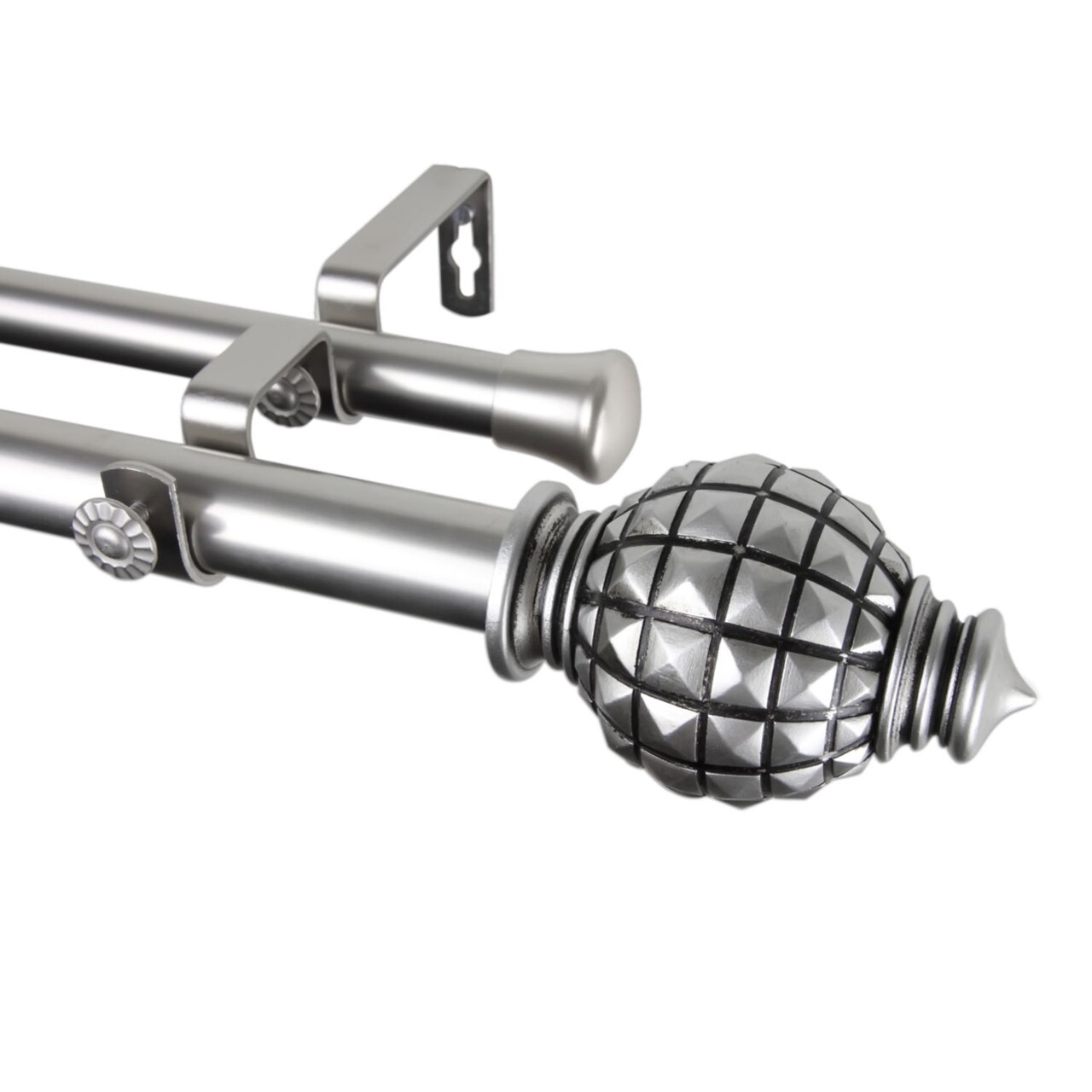 Rod Desyne Opal Double Curtain Rod 120-170 inch - Satin Nickel